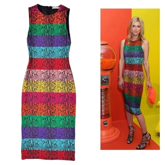 Alice + Olivia Dresses & Skirts - Alice + Olivia Delora Snake Print Stripe Sheath Dress Size 0